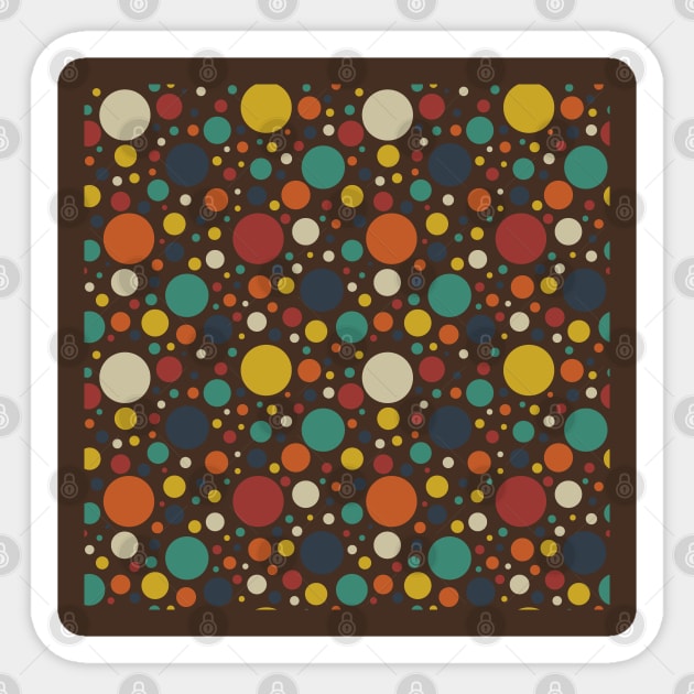 Retro Bold Colorful Circles Pattern Sticker by The WYLD Tribe